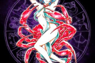 draw zodiac in hand drawn anime style for your avatar tshirt poster or sticker