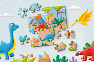 do children jigsaw puzzle, hidden object and children board game illustration
