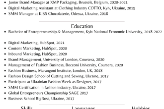 review upgrade your CV for fashion job in marketing or sales