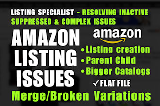 fix amazon listing error, amazon listing creation, amazon variation listing