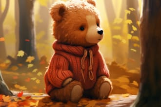 create professional cute animal digital art