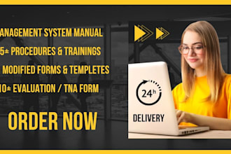 give iso 9001, 27001, 17025 documentation and training