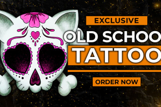 create awesome old school or ink traditional tattoo design