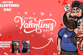 make  your romantic caricature for valentines day