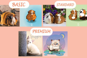 create kawaii portrait illustration with your pet