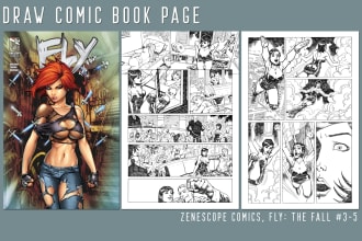 draw a black and white or noir comic book page for you