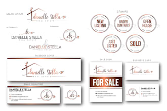 design elegant signature logo with branding package