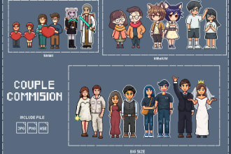 make couple pixel character from your reference