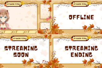create cute overlay and kawai for vtuber and twitch streamer