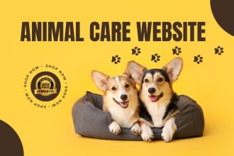 build a website for puppies, dogs, pet stores, pet care, and dog supplier