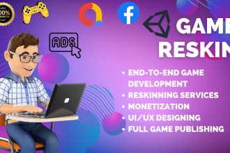 unity 3d game reskin develop,modify, reskin,integrate assets in unity 2d,3dgame