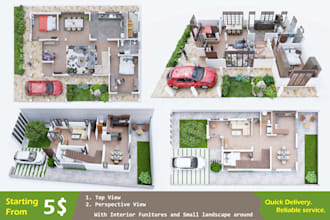 create 3d floor plan and render