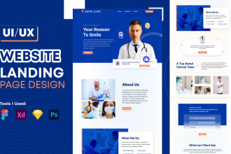 do website UI UX design, web UI, landing page UI UX design in figma