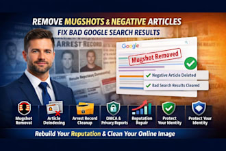 remove mugshot delete negative news article deindex links bad google results