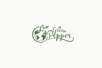 design a punny bell pepper classy logo for an environmental blog