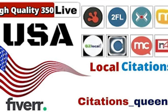 do 350 USA local citations and directory submissions for local SEO