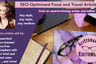 write SEO optimized food and travel articles