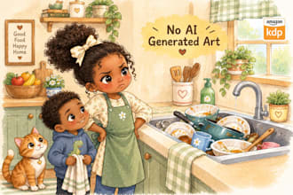 do children book illustration and story book cover whimsical art game board