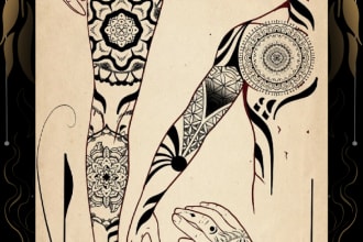 creat custom neotribal, geometric, dotwork art