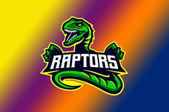 design original raptor mascot logo with my creative thinking