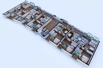 design 3d floor plan in sketchup and rendered it in lumion