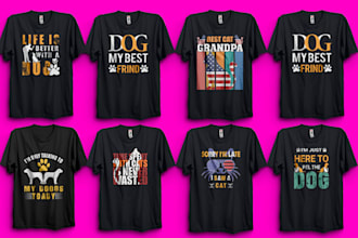 do custom dog and cat t shirt design  like dogs cats