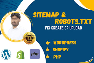 fix issues, generate and upload xml sitemap and robots file for any website