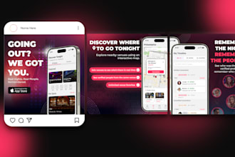 create mobile app social media posts and ad creatives