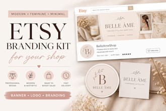 design a modern etsy shop banner and logo