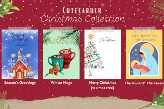 design cute creative greeting cards within 24 hours