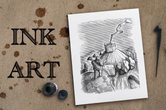 make engraving style art for your brand