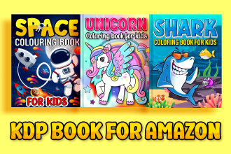 design coloring book cover and pages, activity book for kids children toddler