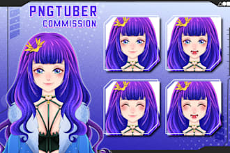 draw custom pngtuber for streams in vtuber anime style