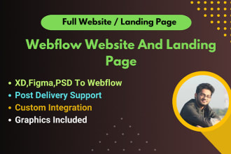 design webflow website or landing page, xd, figma to webflow