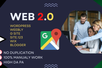 create web 2 3 websites wix, weebly, wordpress relevant urls high da pa SEO