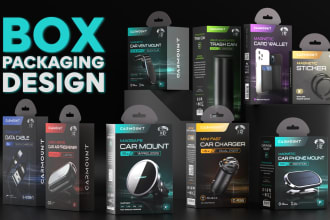 do premium product packaging box design, amazon box package and 3d mockup