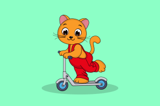 draw cute 2d cartoon character, animal, objects, stickers