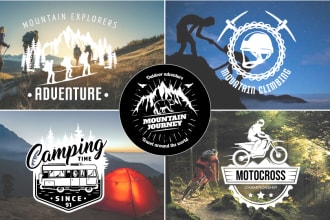 do vintage adventure mountain outdoor logo design