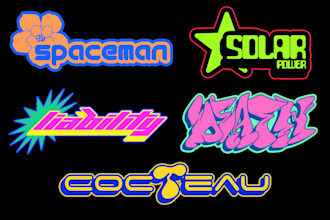 create design y2k streetwear n chrome logo type or font clothing fashion