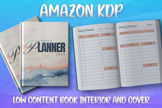 design kdp book cover, low content book interior and cover