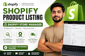 do shopify product listing, upload, and store management