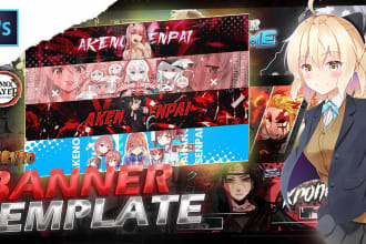 make a custom anime youtube thumbnail and banner