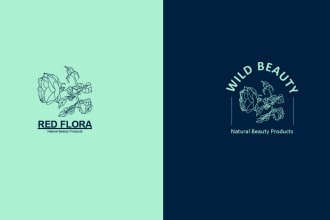 do feminine boho, hand draw, sketched botanical flower logo