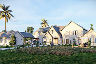 design exterior visualization, home interior design, 3d rendering animation