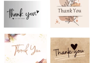 design amazing thank you card and a cute round stickers