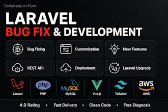 fix laravel bugs, php errors and upgrade your website