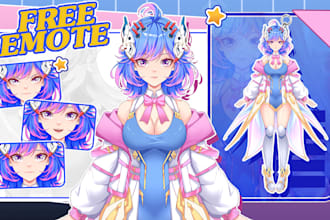 design and rig anime art live2d vtuber model for streaming