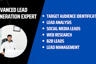 do lead generation and research according your demand from social media, website