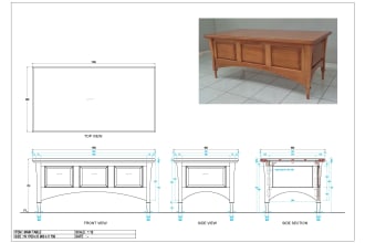 draw furniture design to autocad technical drawing  mechanical drawing