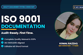 provide iso 9001 documentation and audit ready qms support